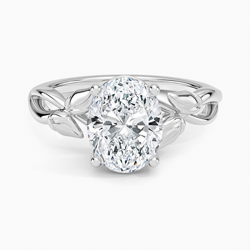 Budding Willow Solitaire Ring - Oval Center Stone