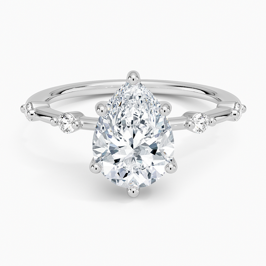 Aimee Hidden Halo Diamond Ring - Pear Center Stone