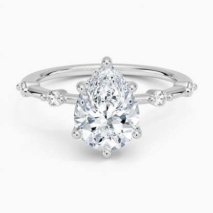 Aimee Hidden Halo Diamond Ring - Pear Center Stone