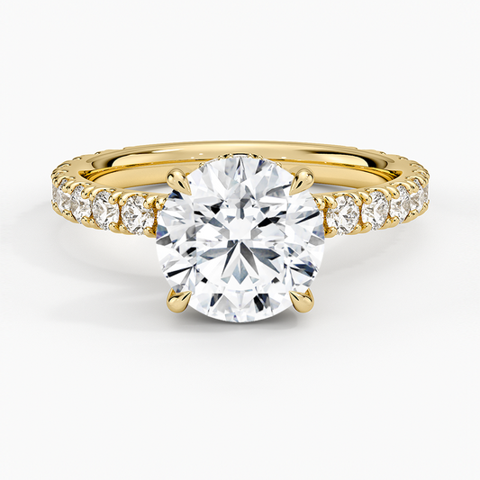 Grand Perfect Fit Three-Quarter Diamond Ring - Round Center Stone