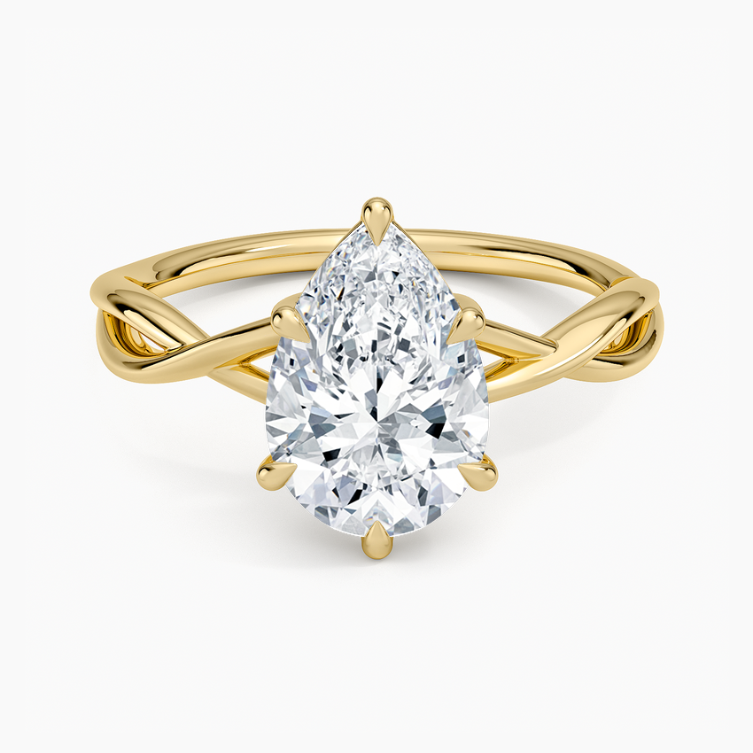 Alya Twist Solitaire Ring - Pear Center Stone