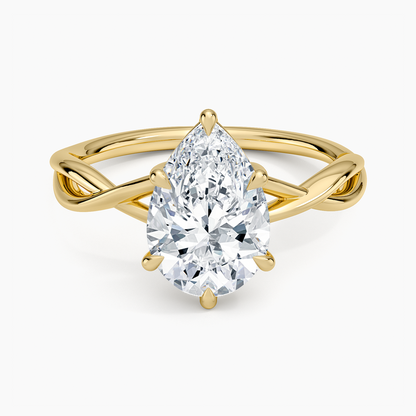 Alya Twist Solitaire Ring - Pear Center Stone