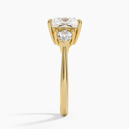 Shield Cut Three Stone Diamond Ring (1/2 ct. tw.) - Princess Cut Center Stone