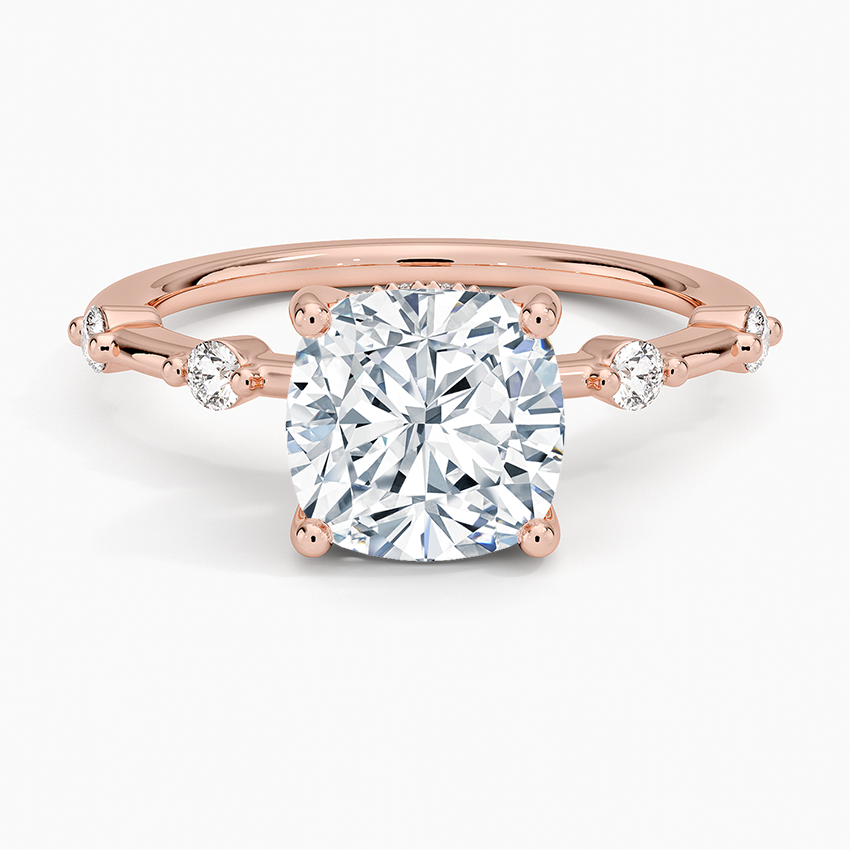 Aimee Hidden Halo Diamond Ring - Cushion Cut Center Stone
