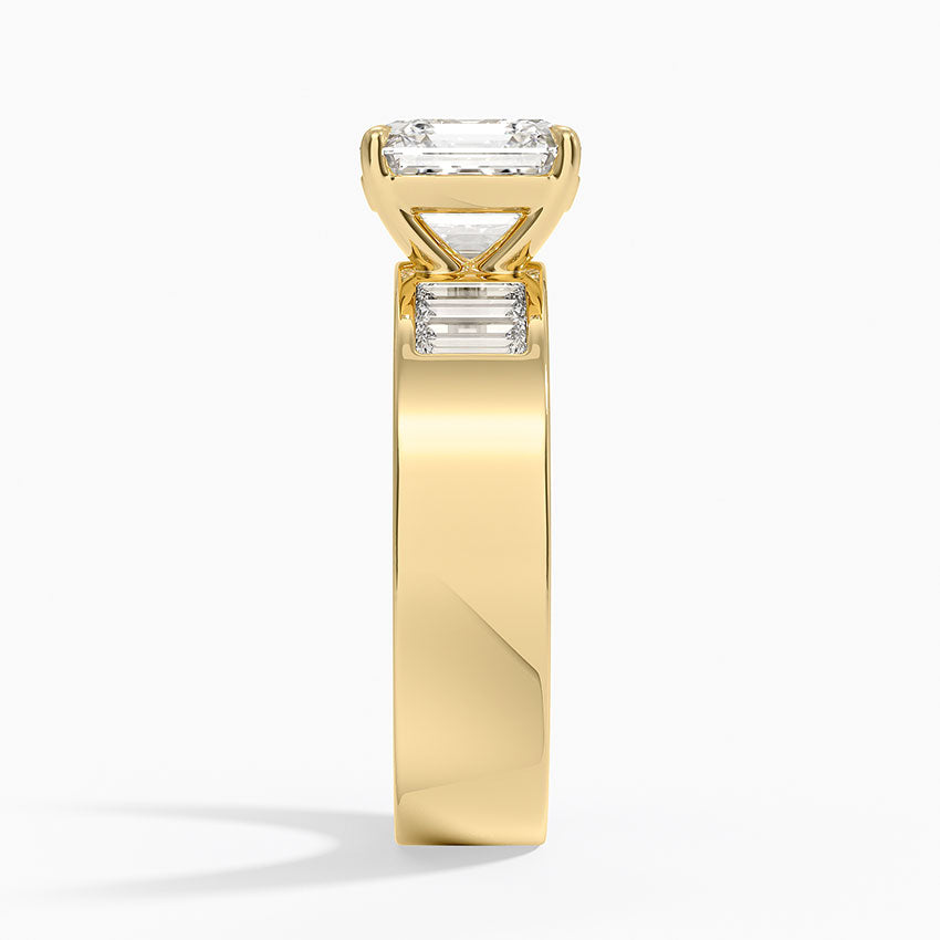 Peyton 5mm Channel-Set Diamond Ring - Asscher Cut Center Stone