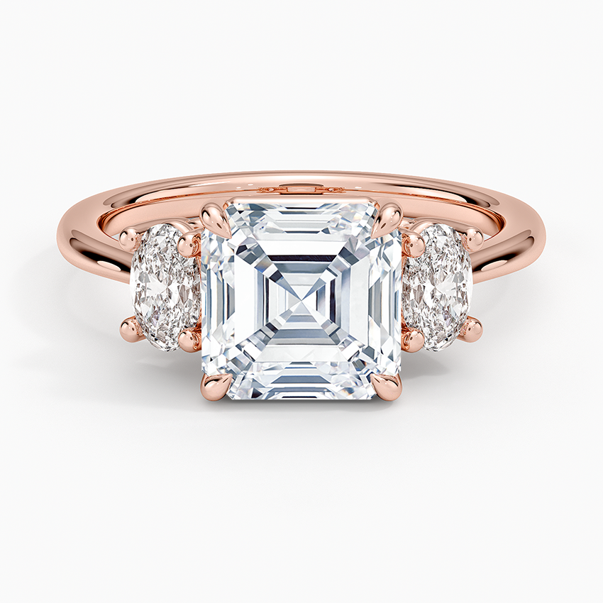 Oval-Cut Three Stone Diamond Ring (1/2 ct. tw.) - Asscher Cut Center Stone