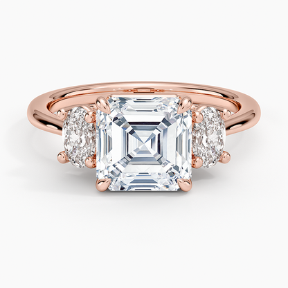 Oval-Cut Three Stone Diamond Ring (1/2 ct. tw.) - Asscher Cut Center Stone