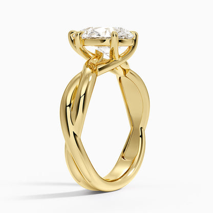Hazel Twist Solitaire Diamond Ring - Pear Cut Center Stone
