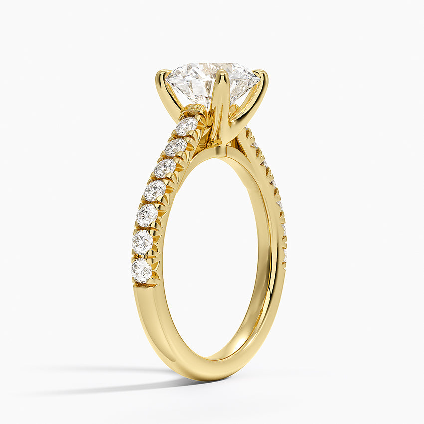 Sienna Half Coverage Diamond Ring - Round Center Stone