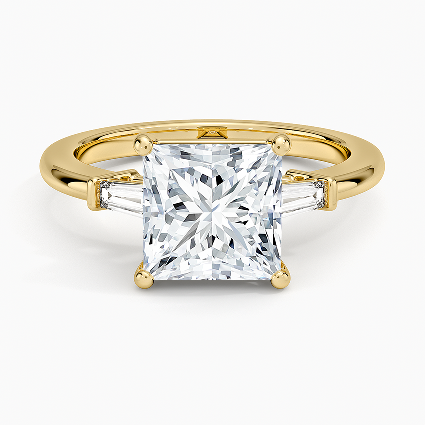 Symphony Tapered Baguette Three Stone Diamond Ring (1/5 ct. tw.) - Princess Cut Center Stone