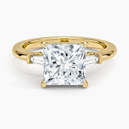 Symphony Tapered Baguette Three Stone Diamond Ring (1/5 ct. tw.) - Princess Cut Center Stone