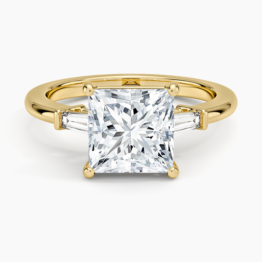 Symphony Tapered Baguette Three Stone Diamond Ring (1/5 ct. tw.) - Princess Cut Center Stone