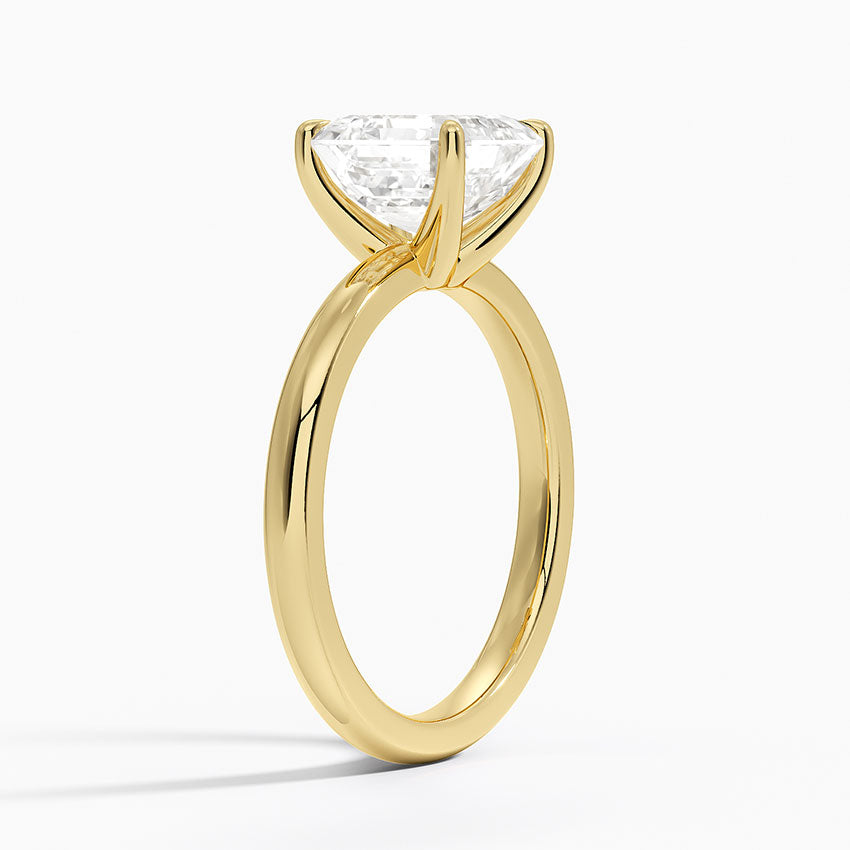 Fairmined 2mm Solitaire Ring - Asscher Cut Center Stone