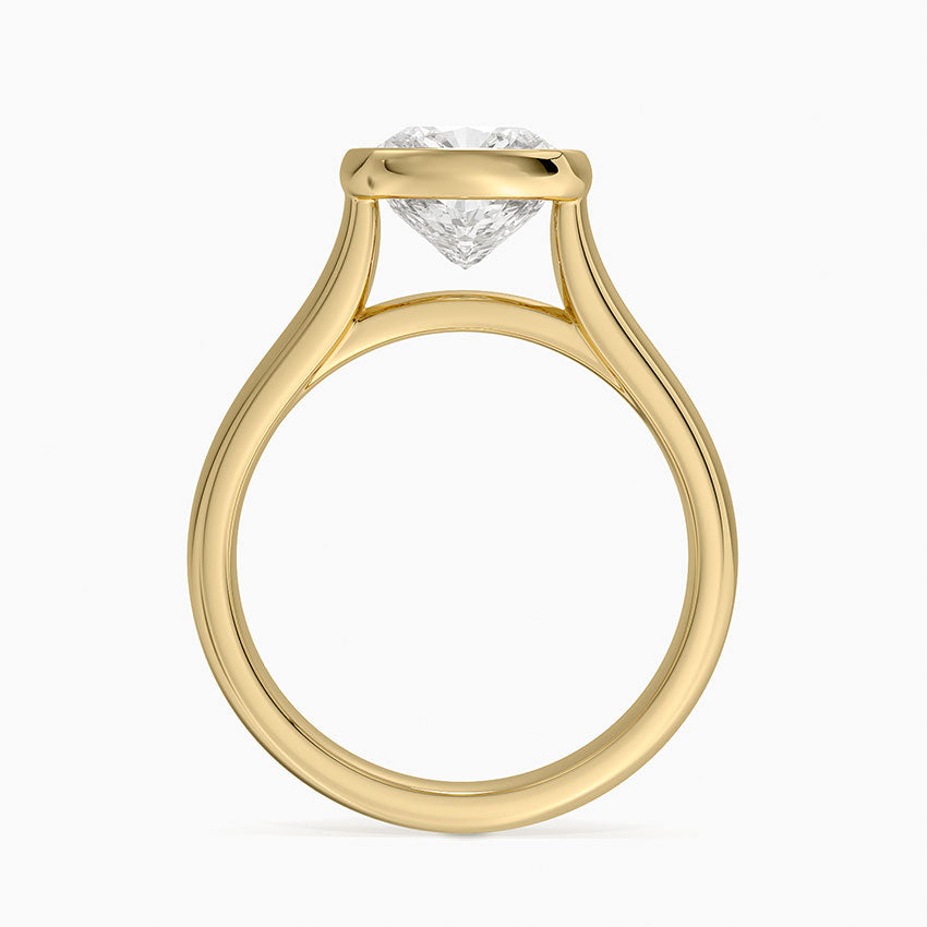 Luna 4mm Bezel Ring - Cushion Cut Center Stone