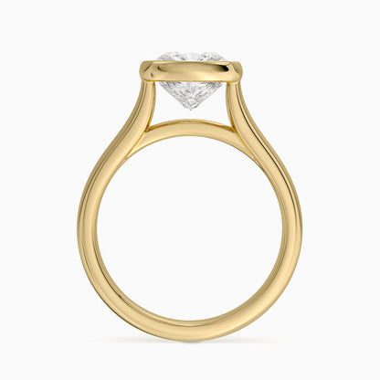 Luna 4mm Bezel Ring - Cushion Cut Center Stone