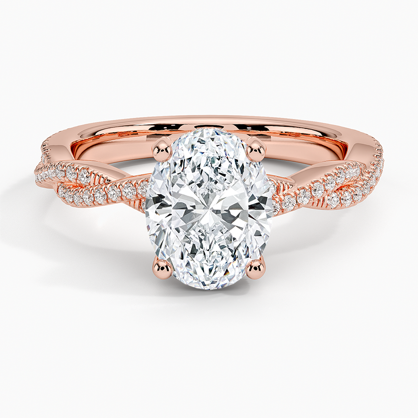 Adorned Luxe Petite Twisted Vine Diamond Ring - Oval Center Stone