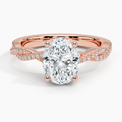 Adorned Luxe Petite Twisted Vine Diamond Ring - Oval Center Stone