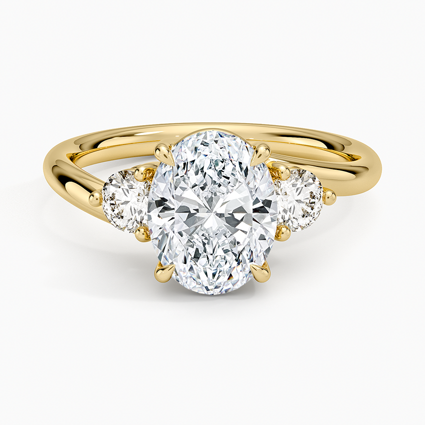 Atelier Three Stone Diamond Ring (1/3 ct. tw.) - Oval Center Stone