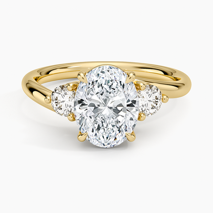 Atelier Three Stone Diamond Ring (1/3 ct. tw.) - Oval Center Stone