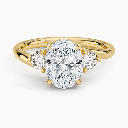 Atelier Three Stone Diamond Ring (1/3 ct. tw.) - Oval Center Stone