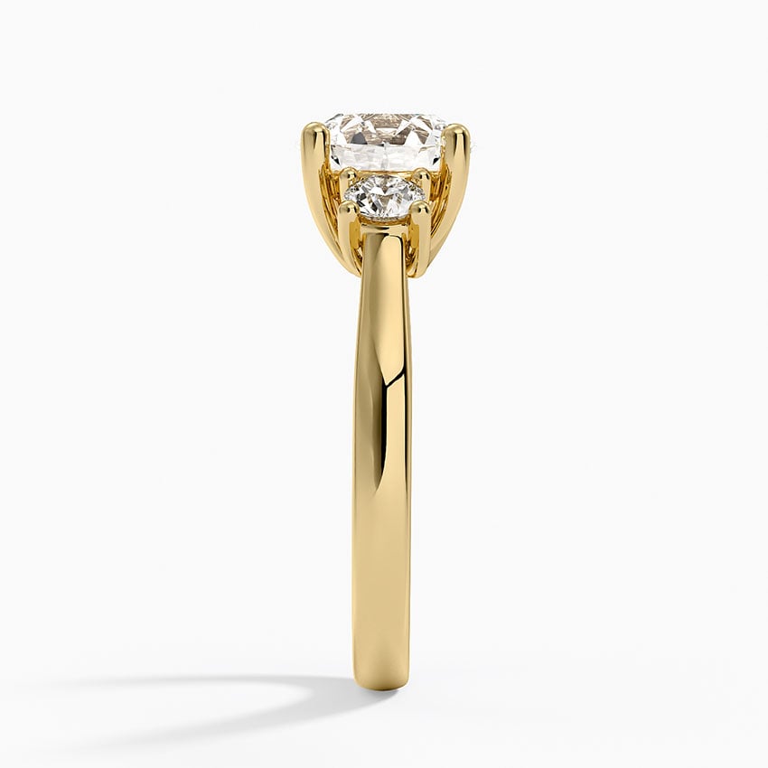 Petite Three Stone Trellis Diamond Ring (1/3 ct. tw.) - Round Cut Center Stone