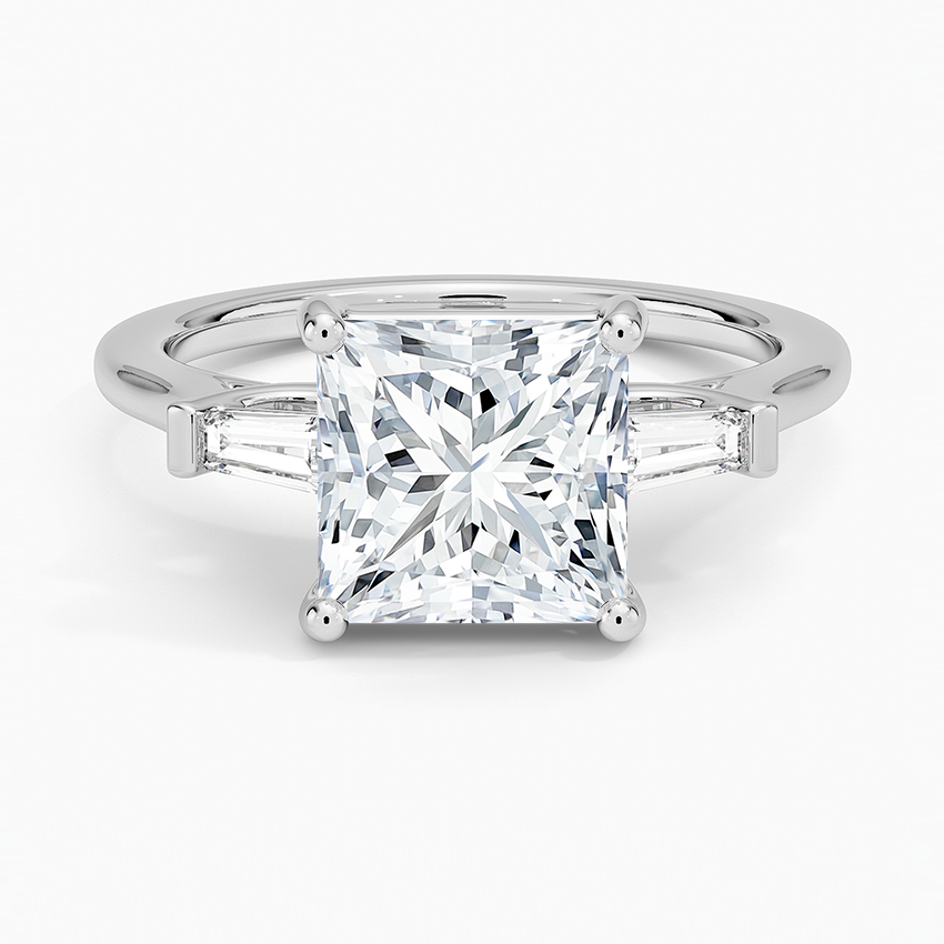 Symphony Perfect Fit Tapered Baguette Diamond Ring - Princess Cut Center Stone