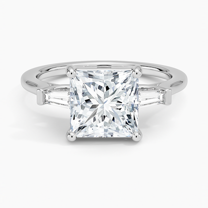 Symphony Perfect Fit Tapered Baguette Diamond Ring - Princess Cut Center Stone