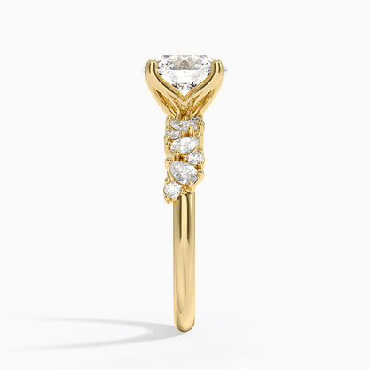 Olivetta Diamond Ring - Round Cut Center Stone