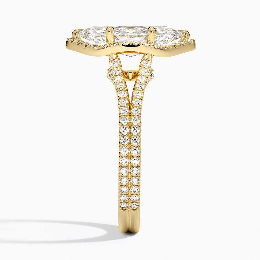 Fortuna Halo Diamond Ring (1/2 ct. tw.) - Marquise Center Stone