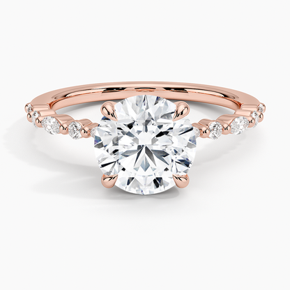 Delicate Versailles Diamond Ring - Round Center Stone