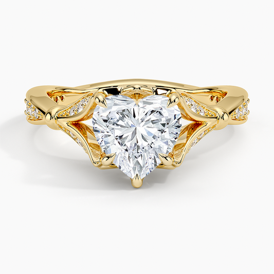 Zinnia Diamond Ring (1/3 ct. tw.) - Heart Cut Center Stone