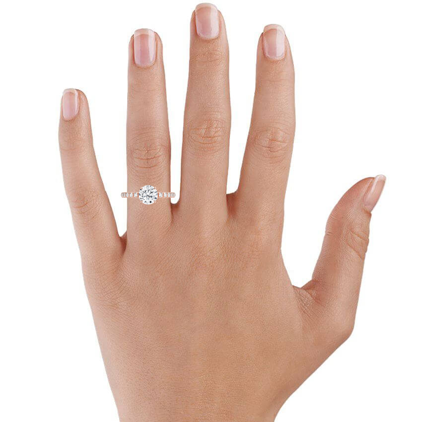Amelie Half Coverage Diamond Ring - Cushion Cut Center Stone