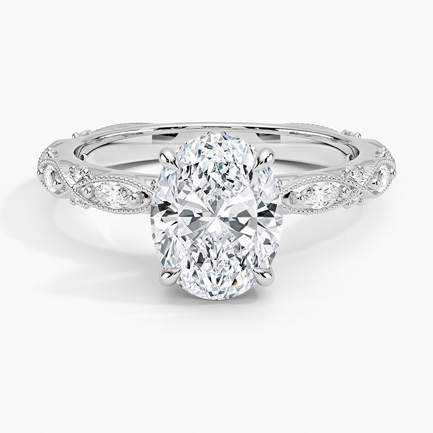 Celestia Milgrain Diamond Ring (1/4 ct. tw.) - Oval Center Stone