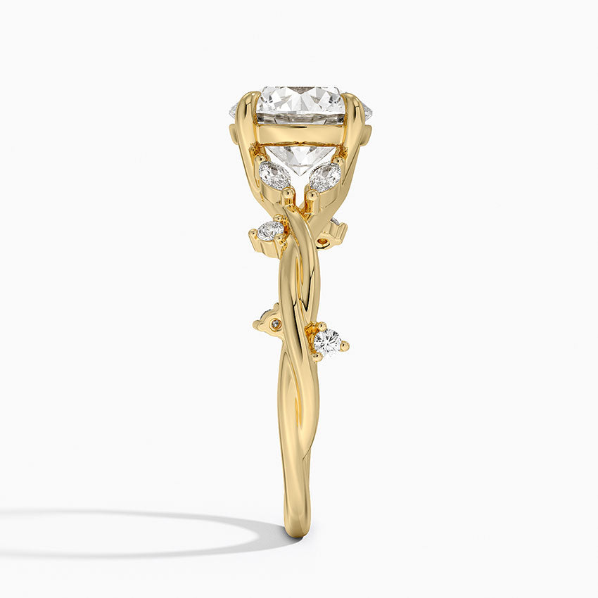 Azalea Twist Diamond Ring - Round Center Stone