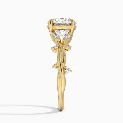 Azalea Twist Diamond Ring - Round Center Stone