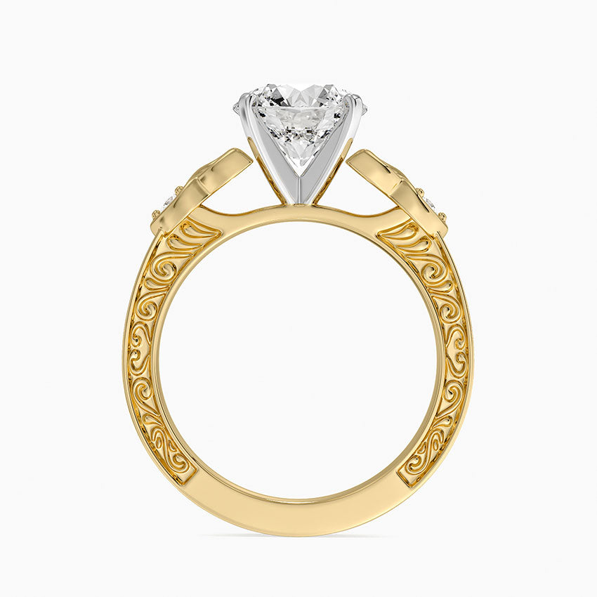 Aberdeen Celtic Diamond Ring - Round Cut Center Stone