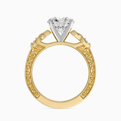 Aberdeen Celtic Diamond Ring - Round Cut Center Stone