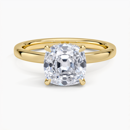 Lumiere 2mm Diamond Ring (1/8 ct. tw.) - Old Mine Cut Center Stone