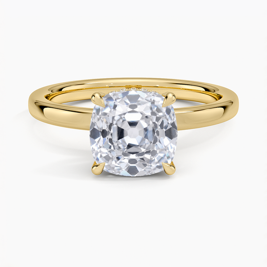 Lumiere 2mm Diamond Ring (1/8 ct. tw.) - Old Mine Cut Center Stone