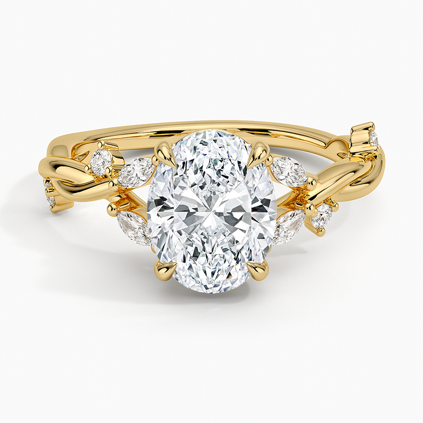 Azalea Twist Diamond Ring - Oval Center Stone