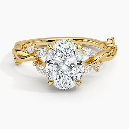 Azalea Twist Diamond Ring - Oval Center Stone