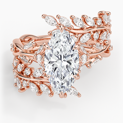 Secret Garden Wrap Diamond Ring - Marquise Center Stone