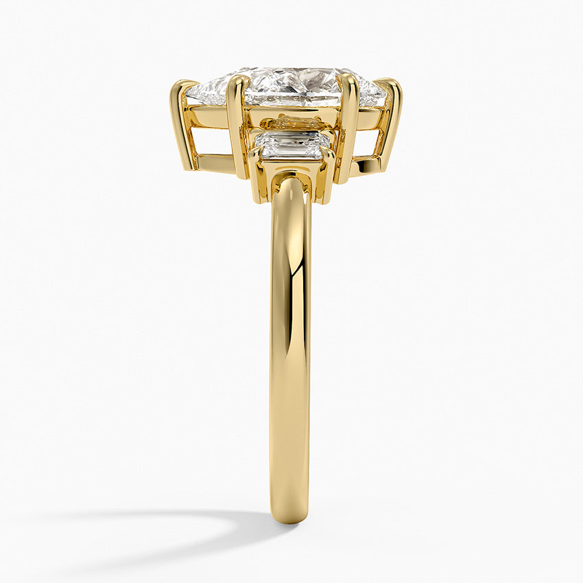 Petite Rhiannon Three Stone Diamond Ring (1/4 ct. tw.) - Pear Cut Center Stone