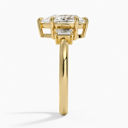 Petite Rhiannon Three Stone Diamond Ring (1/4 ct. tw.) - Pear Cut Center Stone