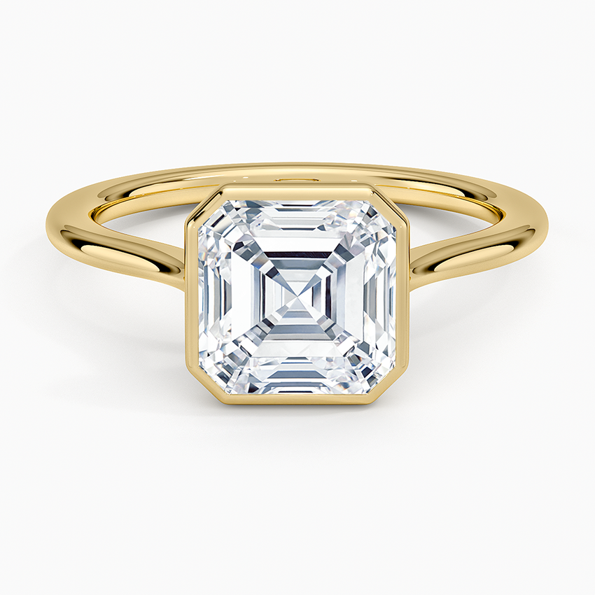 Petite Luna 1.5mm Bezel Ring - Asscher Cut Center Stone