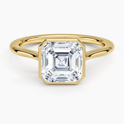Petite Luna 1.5mm Bezel Ring - Asscher Cut Center Stone