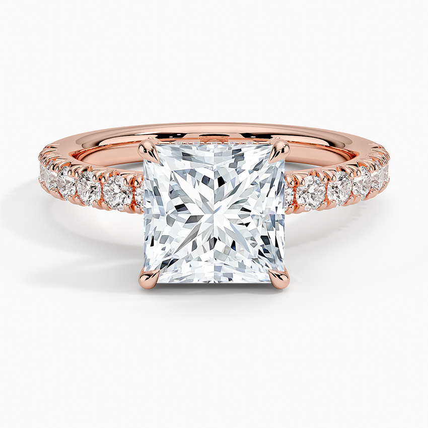 Olympia Half Coverage Diamond Ring (1/2 ct. tw.) - Princess Cut Center Stone