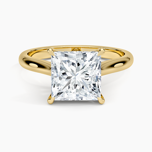 Dawn 2mm Diamond Ring - Princess Cut Center Stone