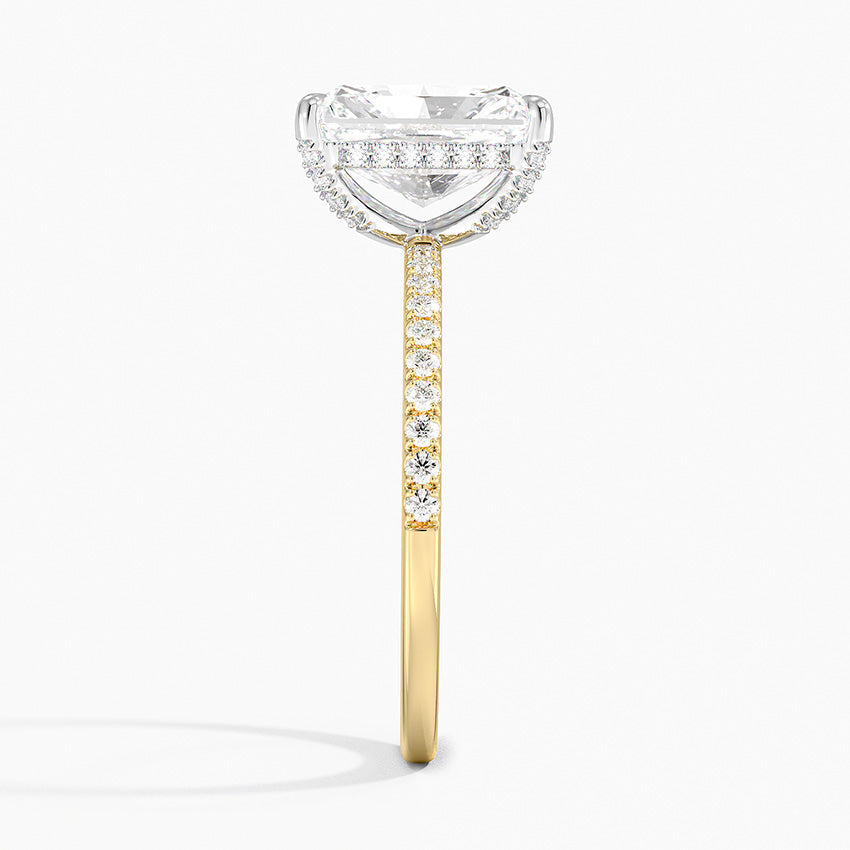 Mixed Metal Viviana Half Coverage Diamond Ring (1/4 ct. tw.) - Radiant Cut Center Stone