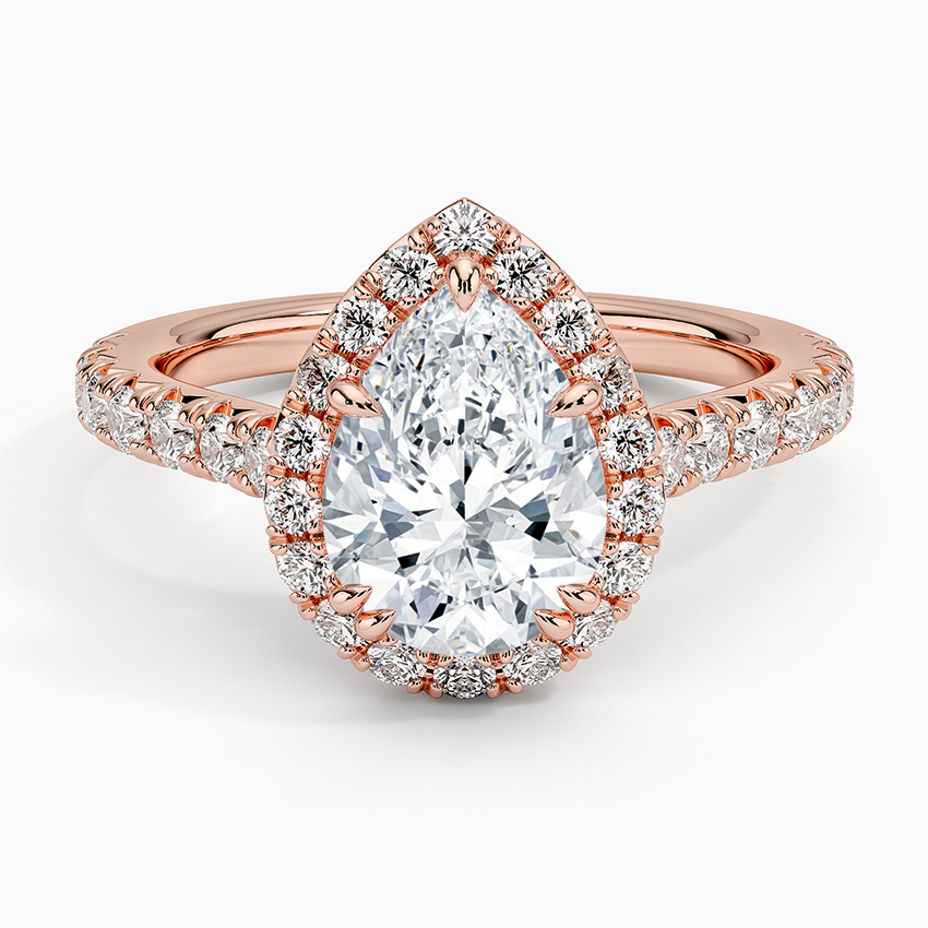 Sienna Halo Half Coverage Diamond Ring (2/3 ct. tw.) - Pear Center Stone